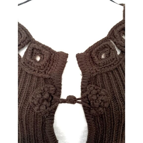 NWT Kikit Women Brown Ribbed Short Sleeve Open Front Sweater Blouse Top Size XL - Picture 3 of 6